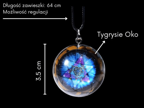 Odpromiennik - Orgonit z naturalnych kamieni i żywicy - Wzór Święta Geometria