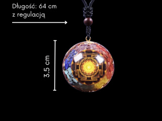 Orgonit - Odpromiennik - Wisior z naturalnych kamieni z wzorem Święta Geometria